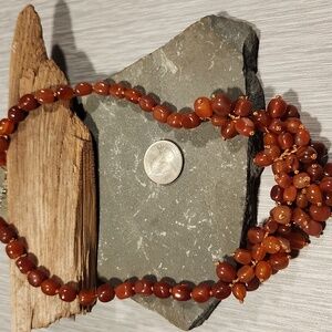 Geniune Carnelian And Sterling Silver Necklace.  Gorgeous. NWOT